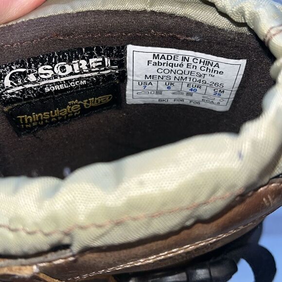 MEN’S SOREL CONQUEST BOOT SIZE 7 (Euro 40) - Picture 4 of 9